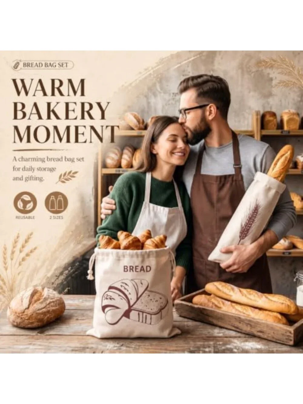 20 Pcs Linen Bread Bags for Sourdough Storage & Freshness - Eco-Friendly Bulk